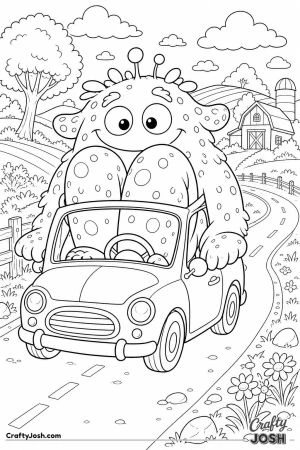 Big monster squeezed into a tiny car
