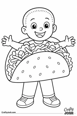 Boy dressed as a taco