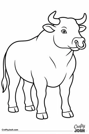 Bull with a ring in its nose