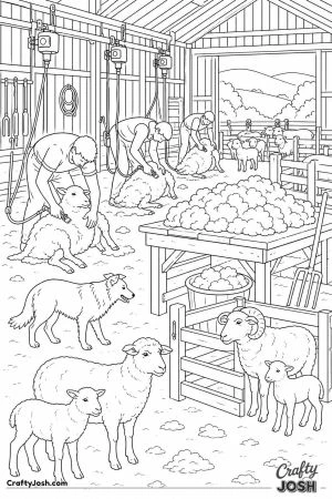 Busy shearing day on the farm