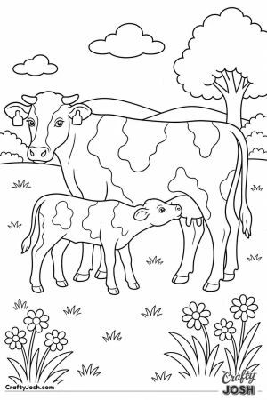 Calf drinking milk from its mother