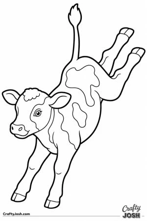 Calf kicking up its heels in play