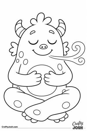 Calm monster taking a deep breath