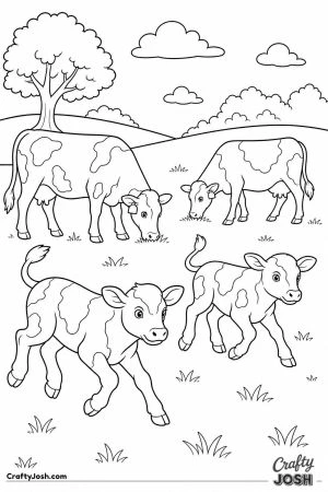 Calves racing around the field