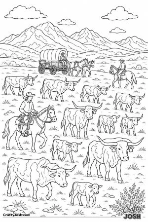 Cattle drive across the prairie