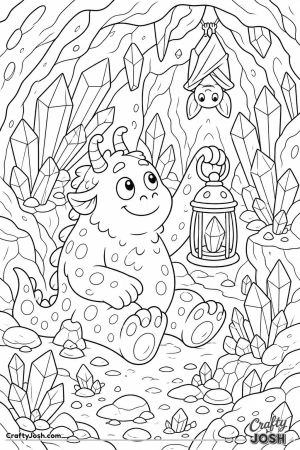 Cave monster surrounded by crystals