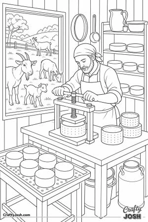 Cheese making at a goat farm