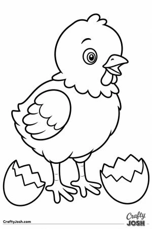 Chick beside its broken eggshell