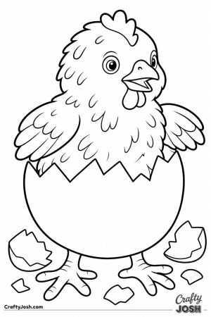 Chick hatching out of its egg