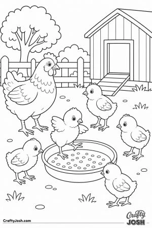 Chicks hopping in and out of a food dish