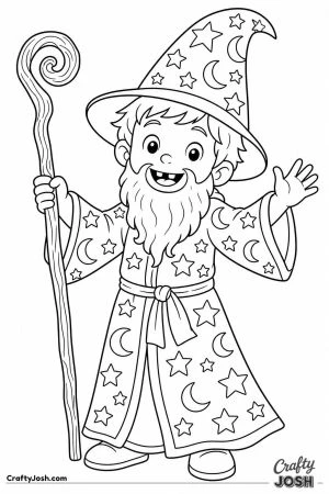 Child dressed as a wizard in a starry robe