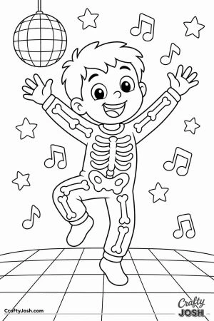 Child in skeleton pajamas dancing