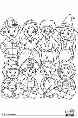 Class photo of kids in their costumes