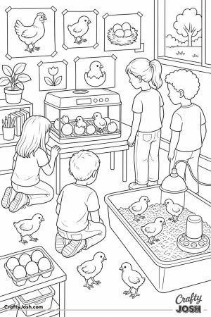 Classroom hatching project with an incubator