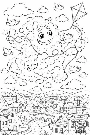 Cloud monster floating in the sky
