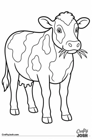 Cow chewing a mouthful of grass