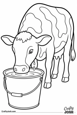 Cow drinking from a bucket