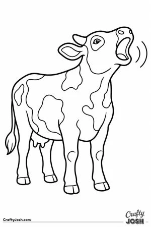 Cow mooing with its head raised