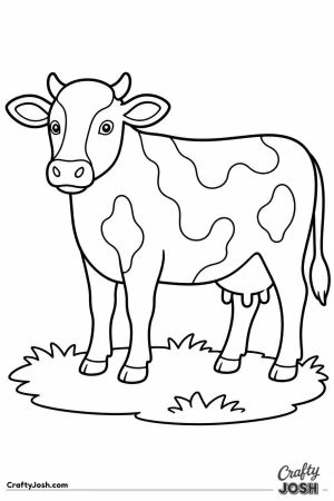 Cow standing side on in the grass