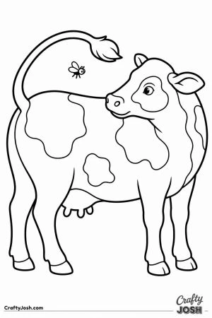 Cow swishing its tail at a buzzing fly