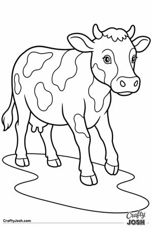 Cow walking along a path