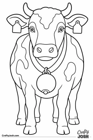 Cow with a big bell around its neck