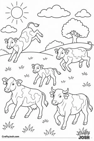 Cows leaping for joy on their first day out in spring