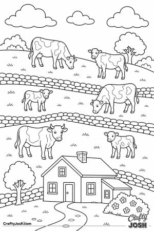 Cows on a hillside with stone walls