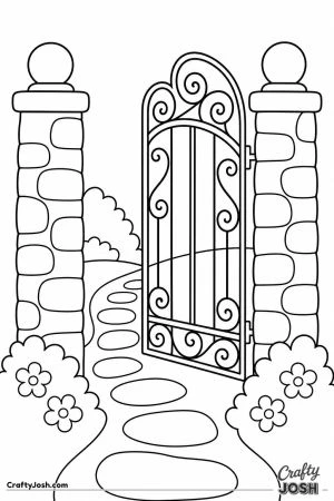 Creaky iron gate with curly patterns