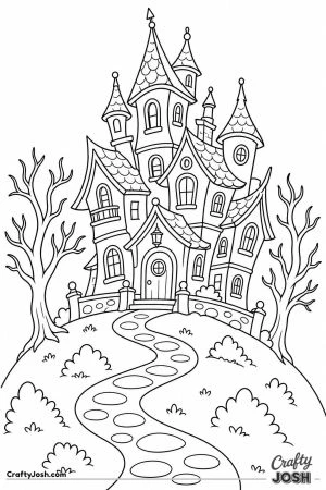 Crooked mansion on top of a hill