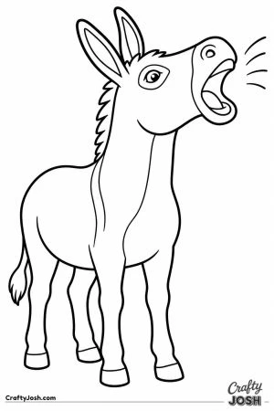 Donkey braying with its head up