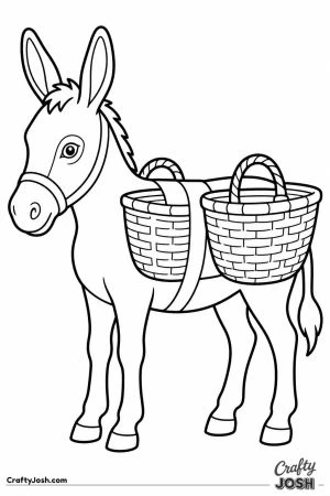 Donkey carrying two baskets
