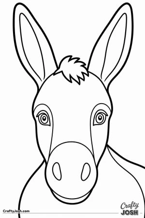 Donkey face with big long ears