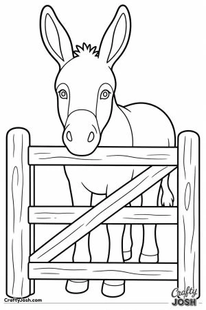 Donkey looking over a gate