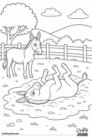 Donkey rolling in a sandy patch in the paddock