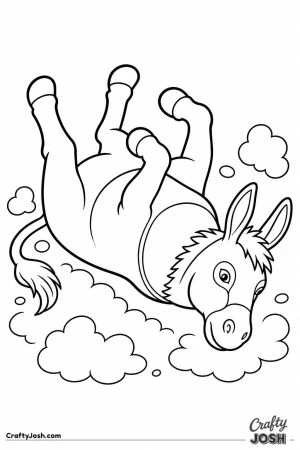 Donkey rolling in the dust