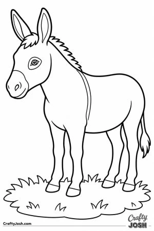 Donkey standing side on with long ears