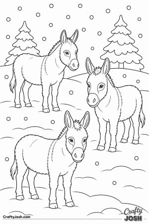 Donkeys in the snow