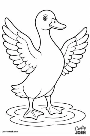 Duck flapping its wings