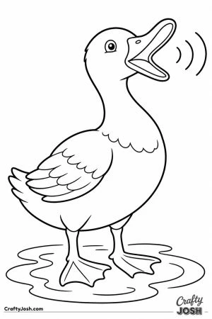 Duck quacking with its bill open