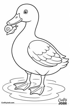 Duck with a water snail in its bill