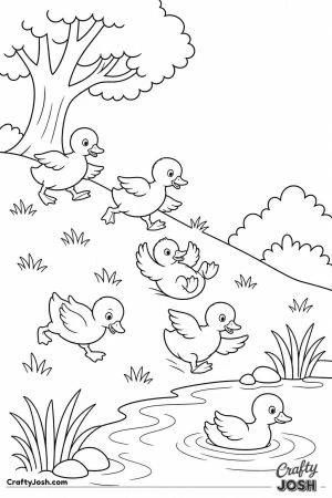 Ducklings tumbling down a grassy bank