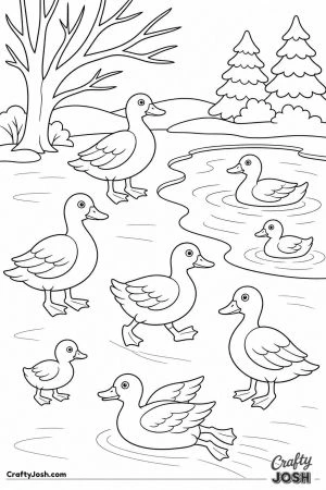 Ducks on a frozen pond