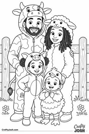 Family dressed as farm animals