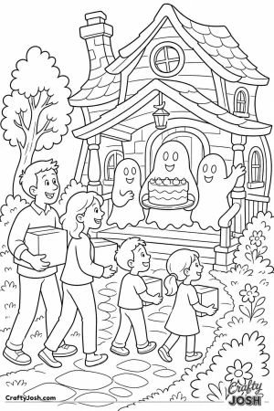 Family moving in welcomed by ghosts with a cake