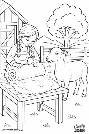 Fleece being rolled up after shearing