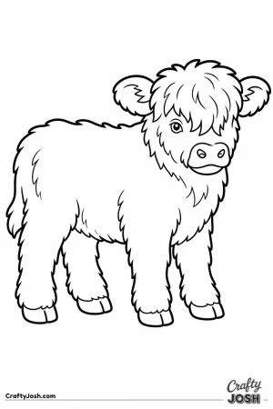 Fluffy highland calf