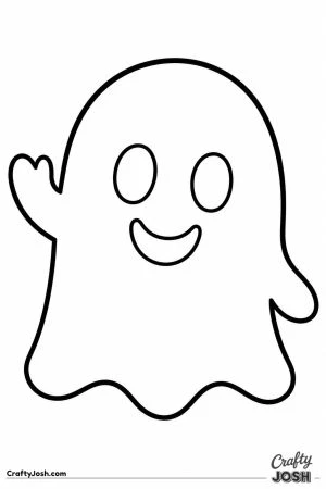 Friendly little ghost waving hello