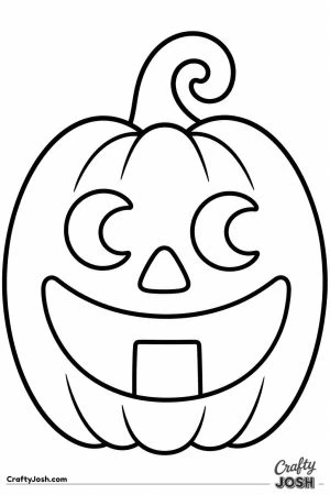 Gap toothed jack o lantern with a goofy grin