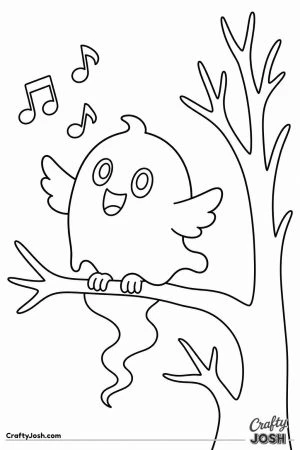 Ghost bird perched on a branch